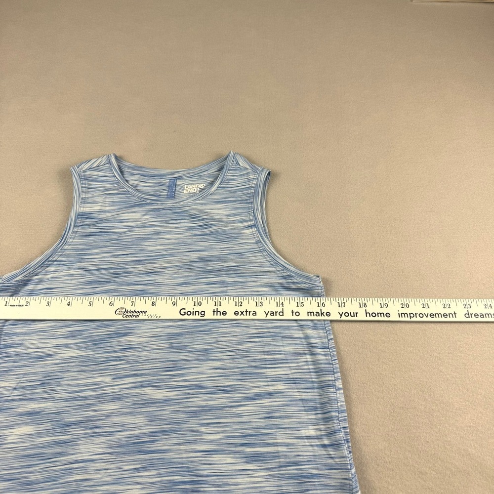 Lands End Womens XXS Tank Top Polyester Modal Blue Space Dye Athletic Casual Gym - Picture 3 of 7